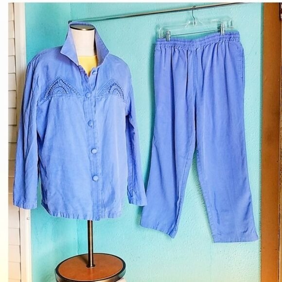 VINTAGE Bala Bala Silk Shirt Pants Blouse Trousers Women's Extra Large WOMAN'S - Picture 5 of 15